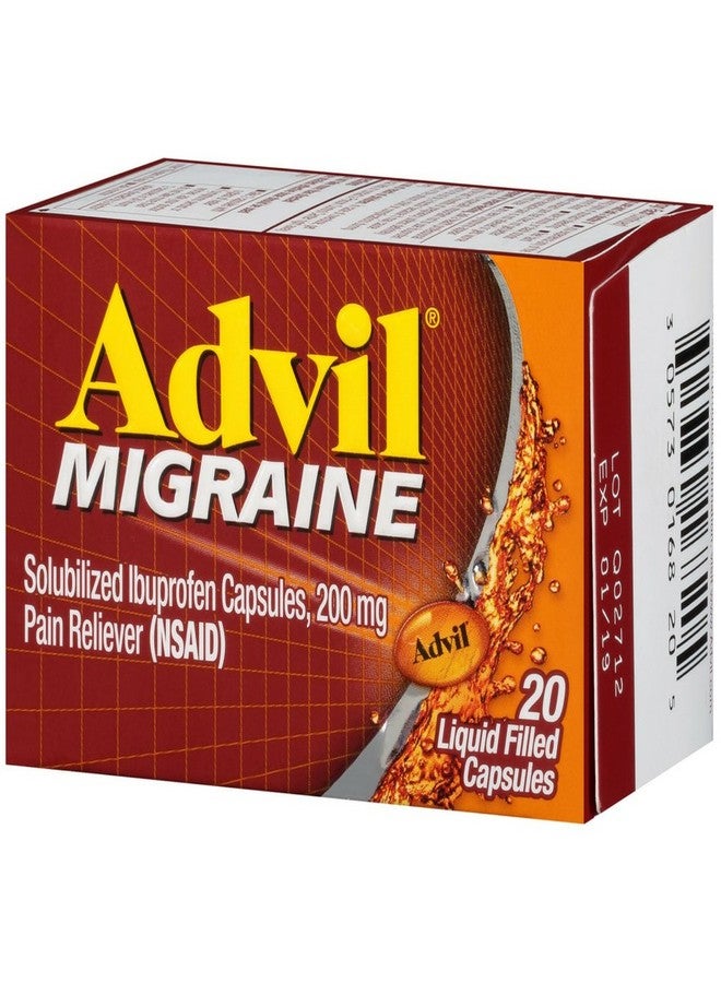 Advil Migrain 20'S Size 20ct Advil Migraine Pain Relief Liquid Filled Capsules 20ct